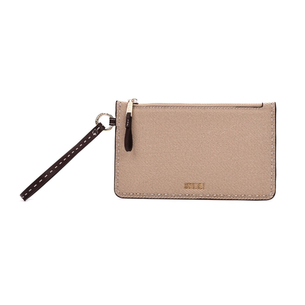 Clutch Santa Lolla Bege Canvas Alça De Mão
