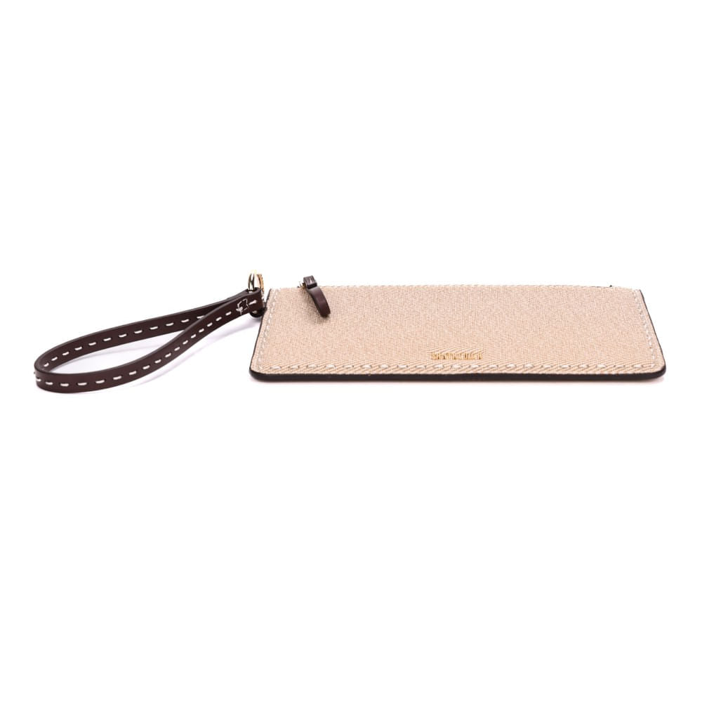 Clutch Santa Lolla Bege Canvas Alça De Mão