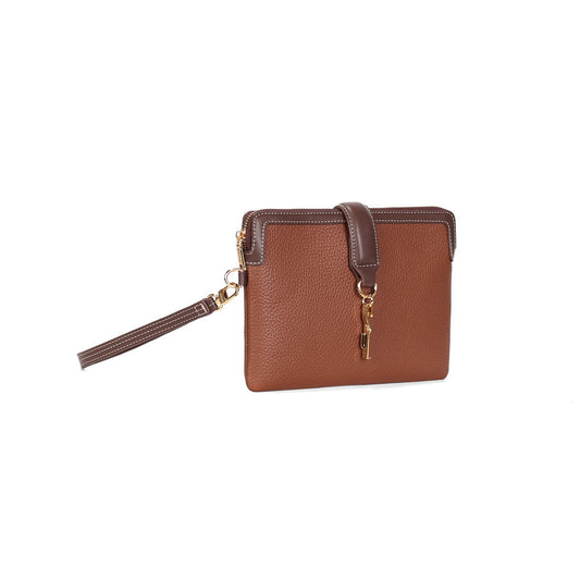 Clutch Santa Lolla Caramelo Alça De Mão