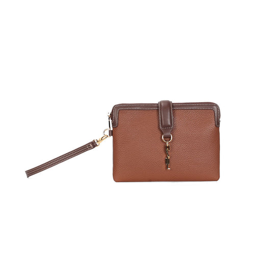 Clutch Santa Lolla Caramelo Alça De Mão