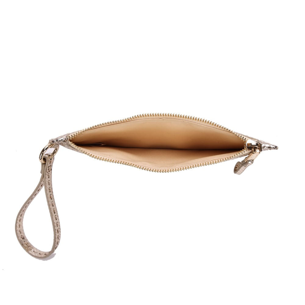 Clutch Santa Lolla Dourado Metalizado Alça De Mão