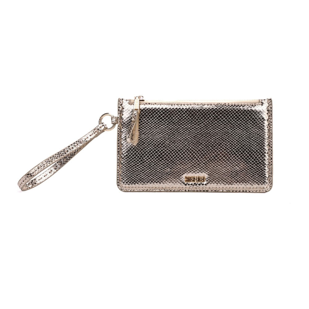 Clutch Santa Lolla Dourado Metalizado Alça De Mão