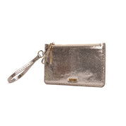 Clutch Santa Lolla Dourado Metalizado Alça De Mão