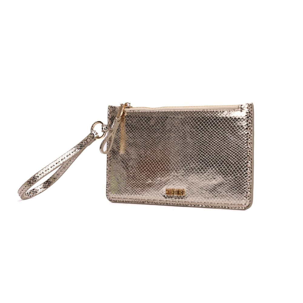 Clutch Santa Lolla Dourado Metalizado Alça De Mão