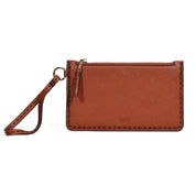 Clutch Santa Lolla Marrom Pespontos Alça De Mão