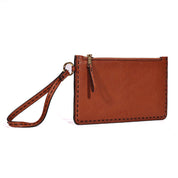 Clutch Santa Lolla Marrom Pespontos Alça De Mão