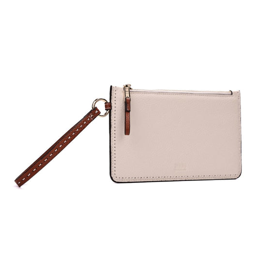 Clutch Santa Lolla Off White Pespontos Alça De Mão