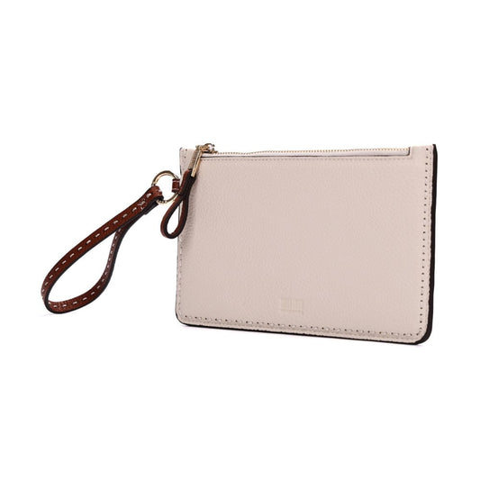 Clutch Santa Lolla Off White Pespontos Alça De Mão