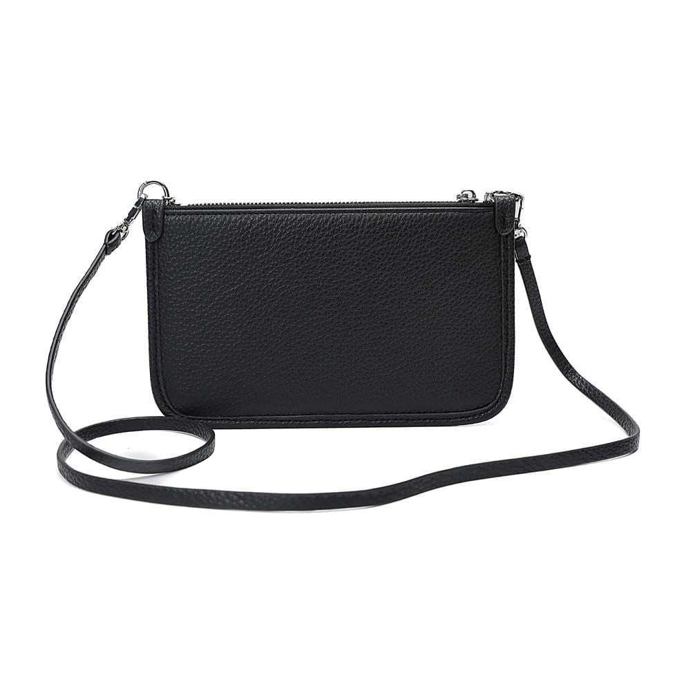 Clutch Santa Lolla Preta Corrente Prata Alça Longa