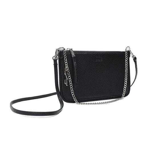 Clutch Santa Lolla Preta Corrente Prata Alça Longa