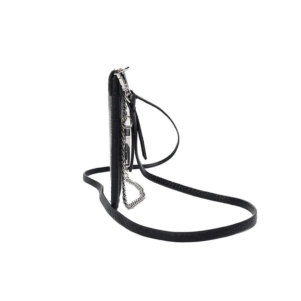 Clutch Santa Lolla Preta Corrente Prata Alça Longa