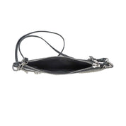 Clutch Santa Lolla Preta Corrente Prata Alça Tiracolo
