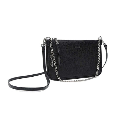 Clutch Santa Lolla Preta Corrente Prata Alça Tiracolo