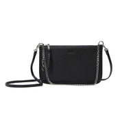 Clutch Santa Lolla Preta Corrente Prata Alça Tiracolo