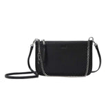 Clutch Santa Lolla Preta Corrente Prata Alça Tiracolo