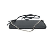 Clutch Santa Lolla Preta Corrente Prata Alça Tiracolo