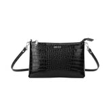 Clutch Santa Lolla Preta Croco Alça Tiracolo