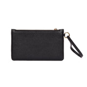 Clutch Santa Lolla Preta Pespontos Alça De Mão