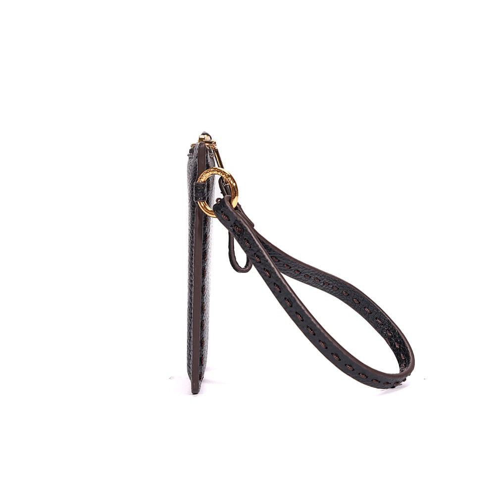 Clutch Santa Lolla Preta Pespontos Alça De Mão