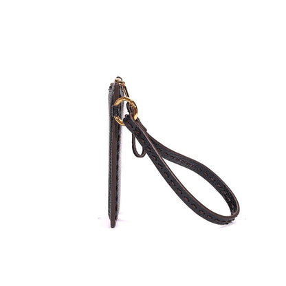 Clutch Santa Lolla Preta Pespontos Alça De Mão