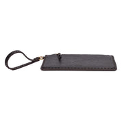 Clutch Santa Lolla Preta Pespontos Alça De Mão