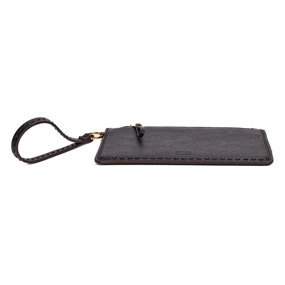 Clutch Santa Lolla Preta Pespontos Alça De Mão