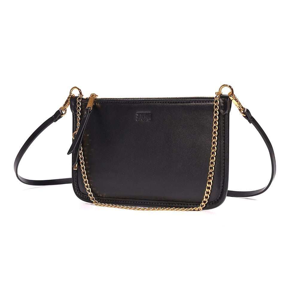 Clutch Santa Lolla Preto Alça Corrente 