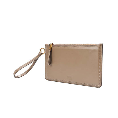 Clutch Santa Lolla Taupe Alça De Mão Zíper