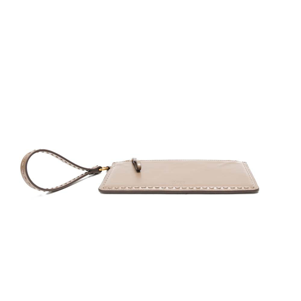 Clutch Santa Lolla Taupe Alça De Mão Zíper