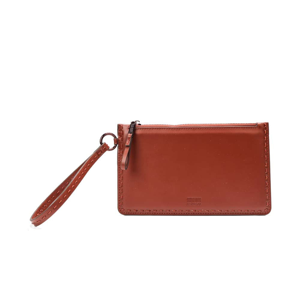 Clutch Santa Lolla Terracota Soft Alça De Mão
