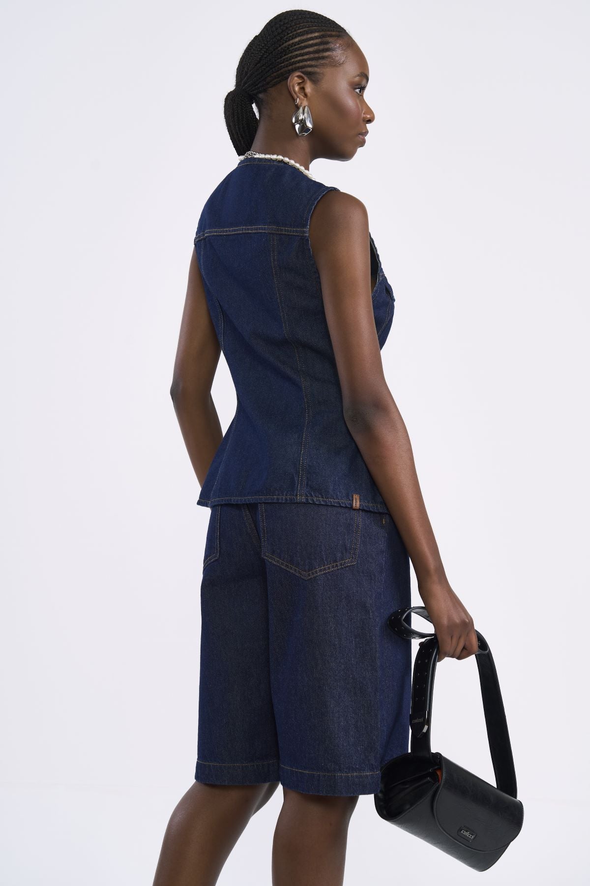 Colete Jeans Colcci Azul Indigo Botões Metálicos