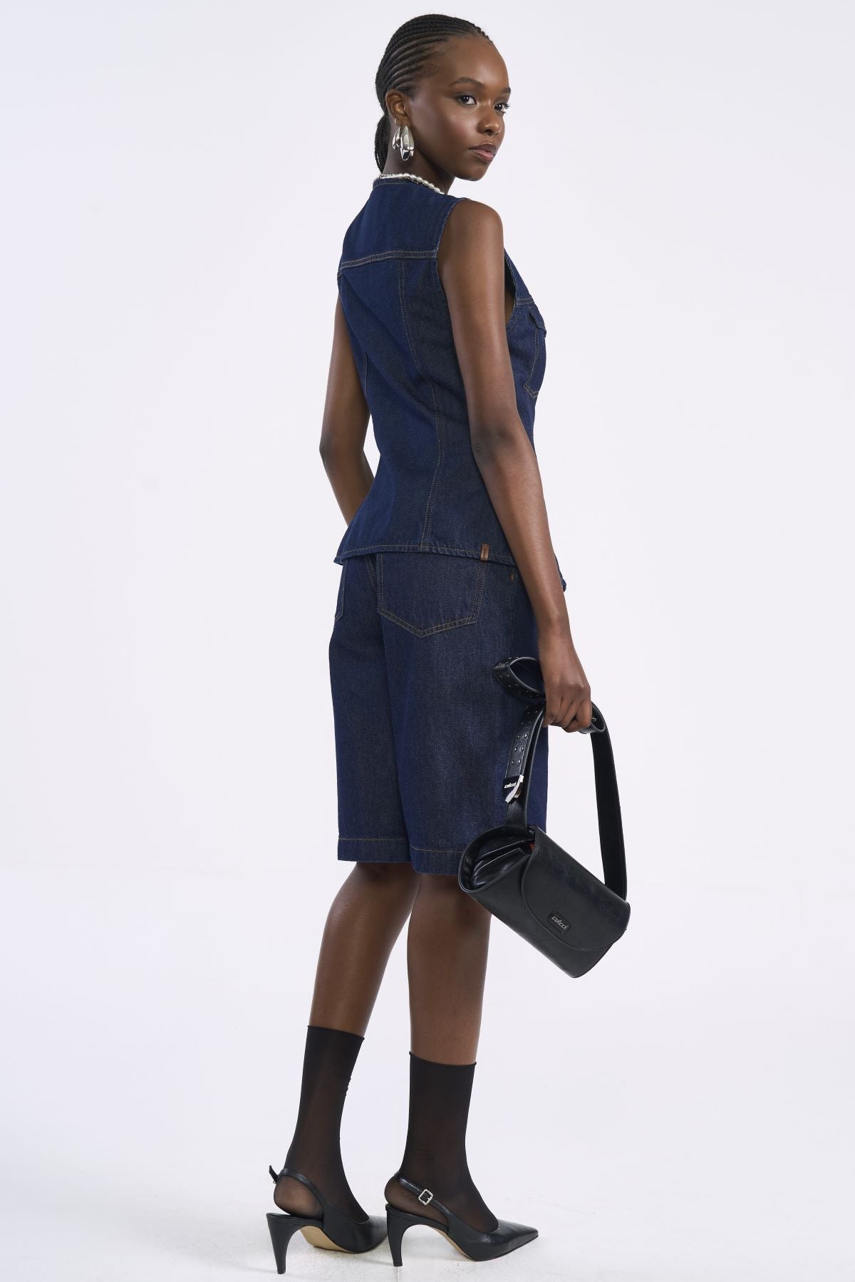 Colete Jeans Colcci Azul Indigo Botões Metálicos
