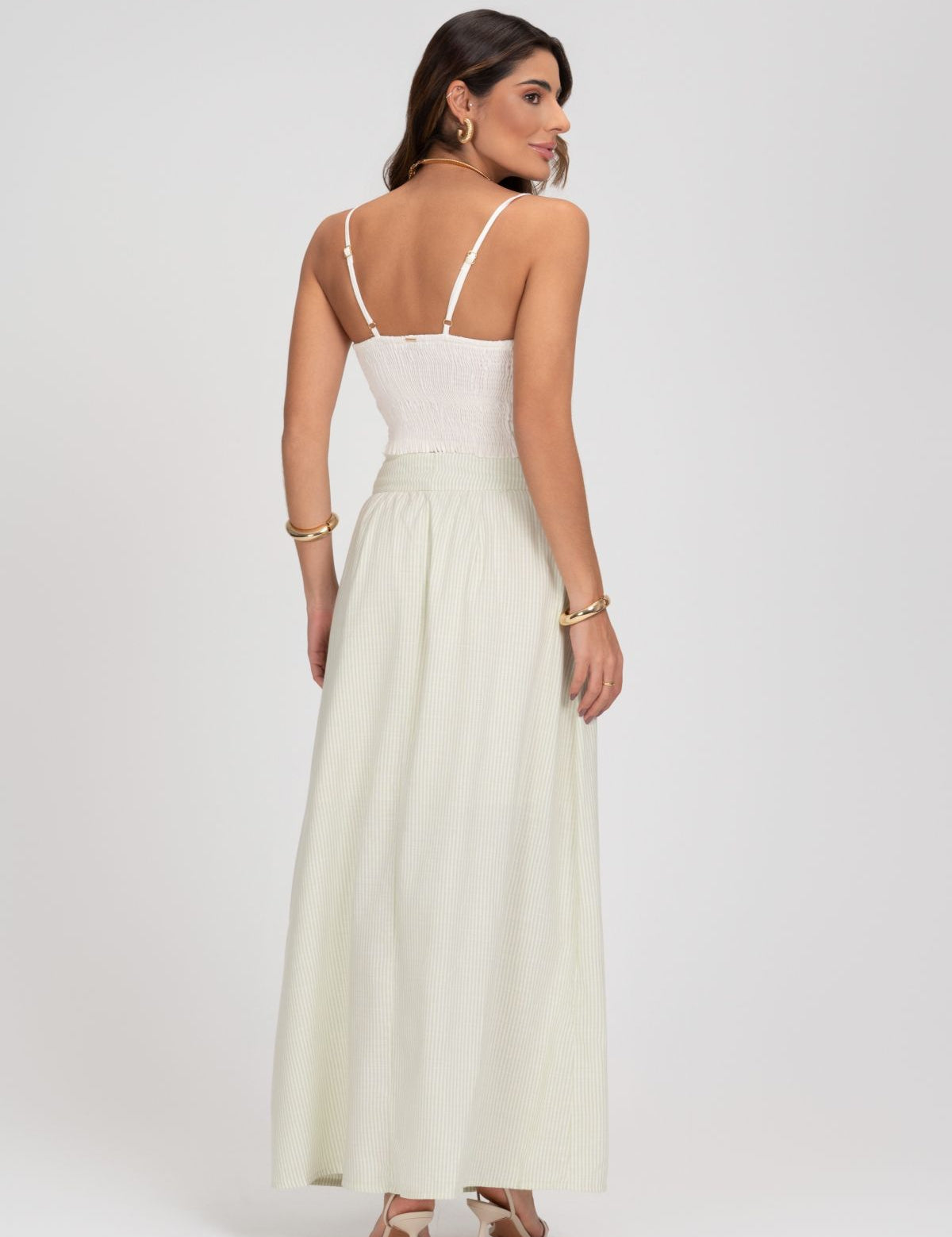 Cropped De Linho Off White Decote Frysaide