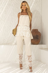 Cropped Frysaide Linho Barrado Guipir