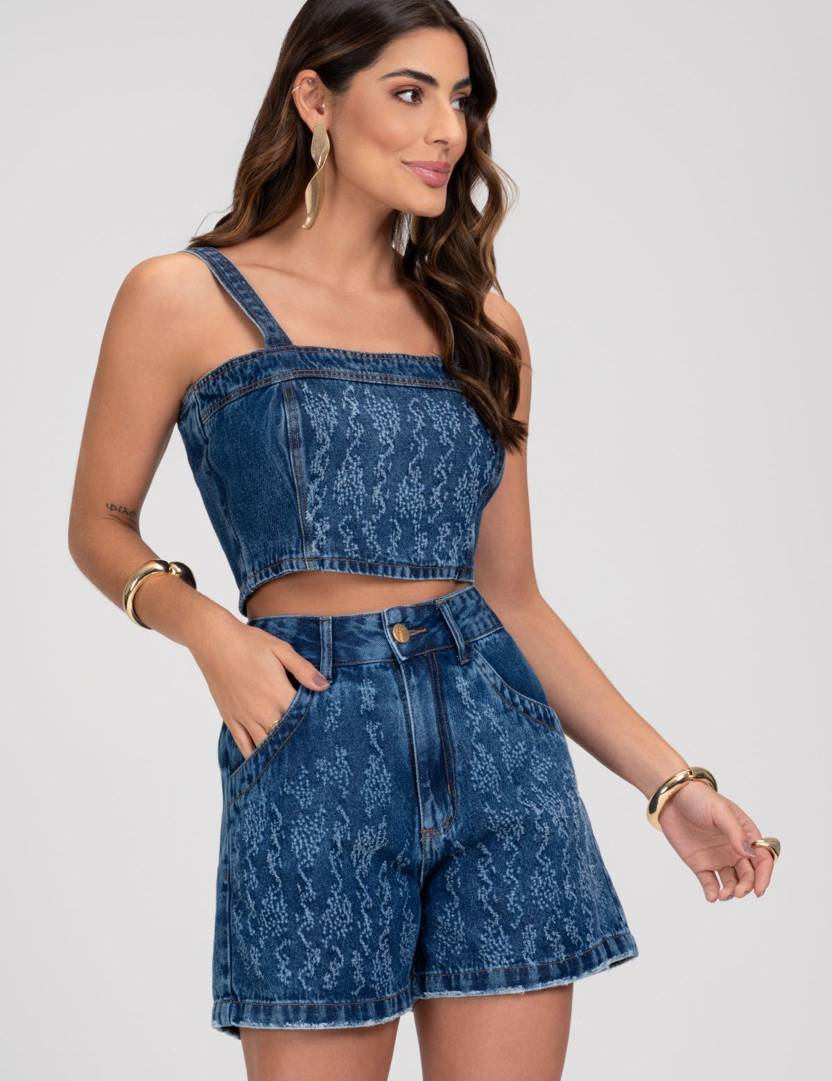 Cropped Jeans Escuro Frysaide