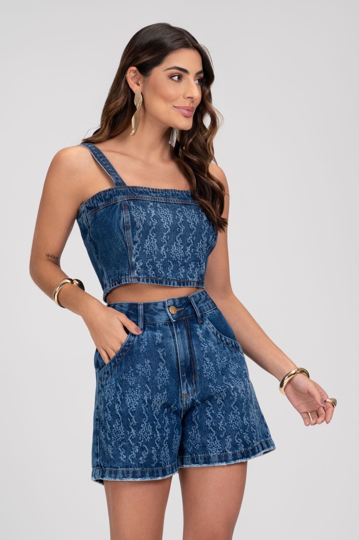 Cropped Jeans Escuro Frysaide