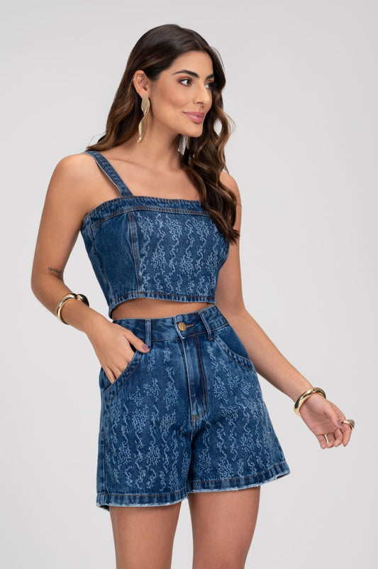 Cropped Jeans Escuro Frysaide