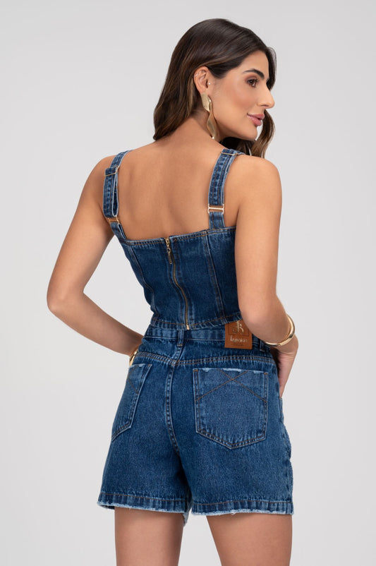 Cropped Jeans Escuro Frysaide