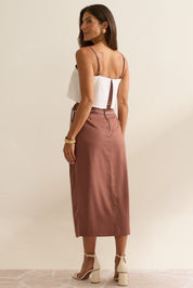 Cropped Linho Flo Maria Off White Alças Marrom