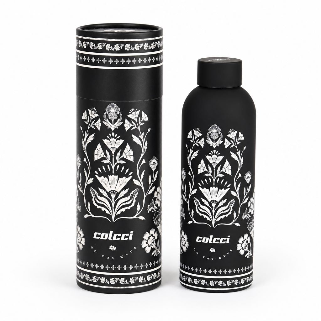Garrafa Térmica Colcci Preta Estampa Floral 500Ml