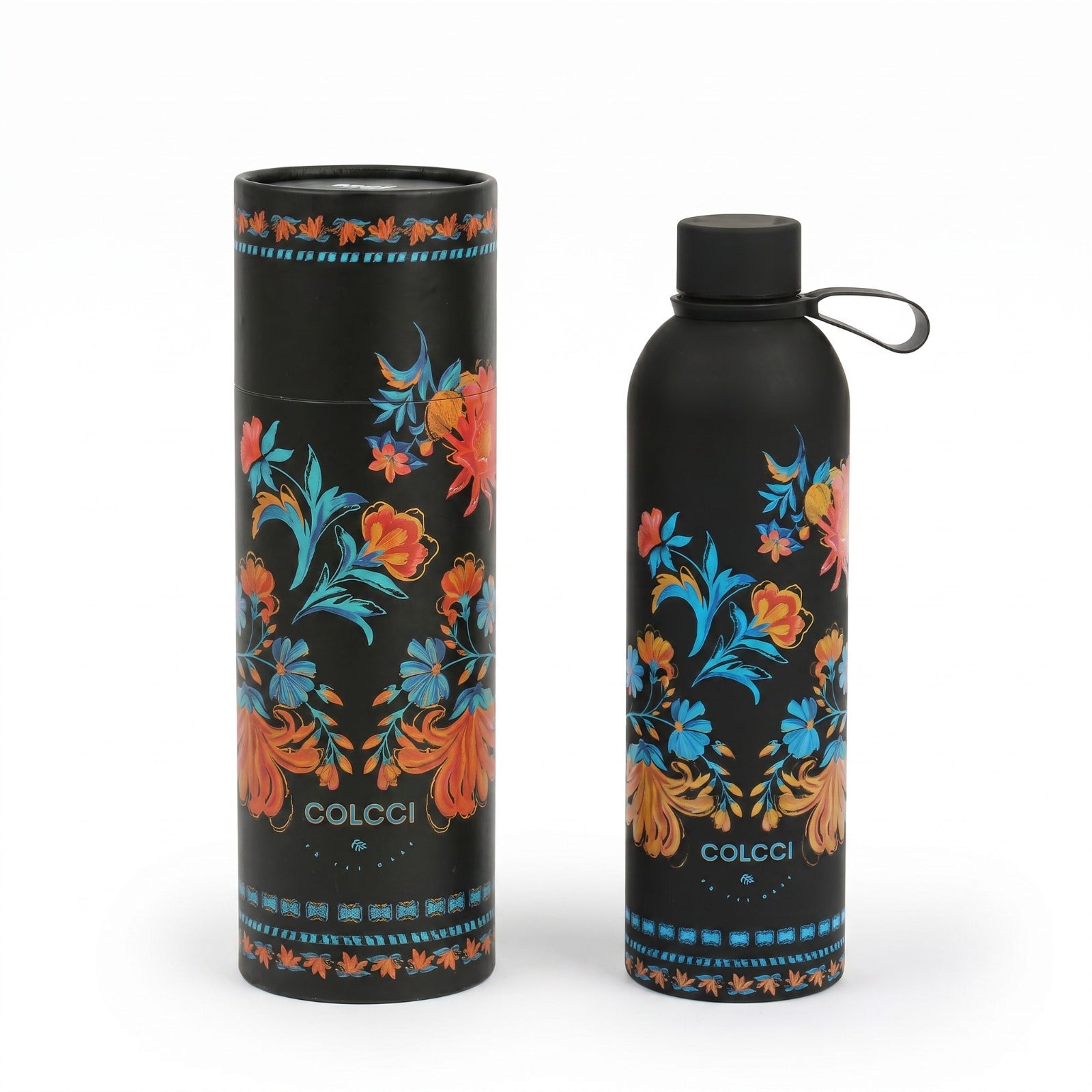 Garrafa Térmica Colcci Preta Floral 750Ml