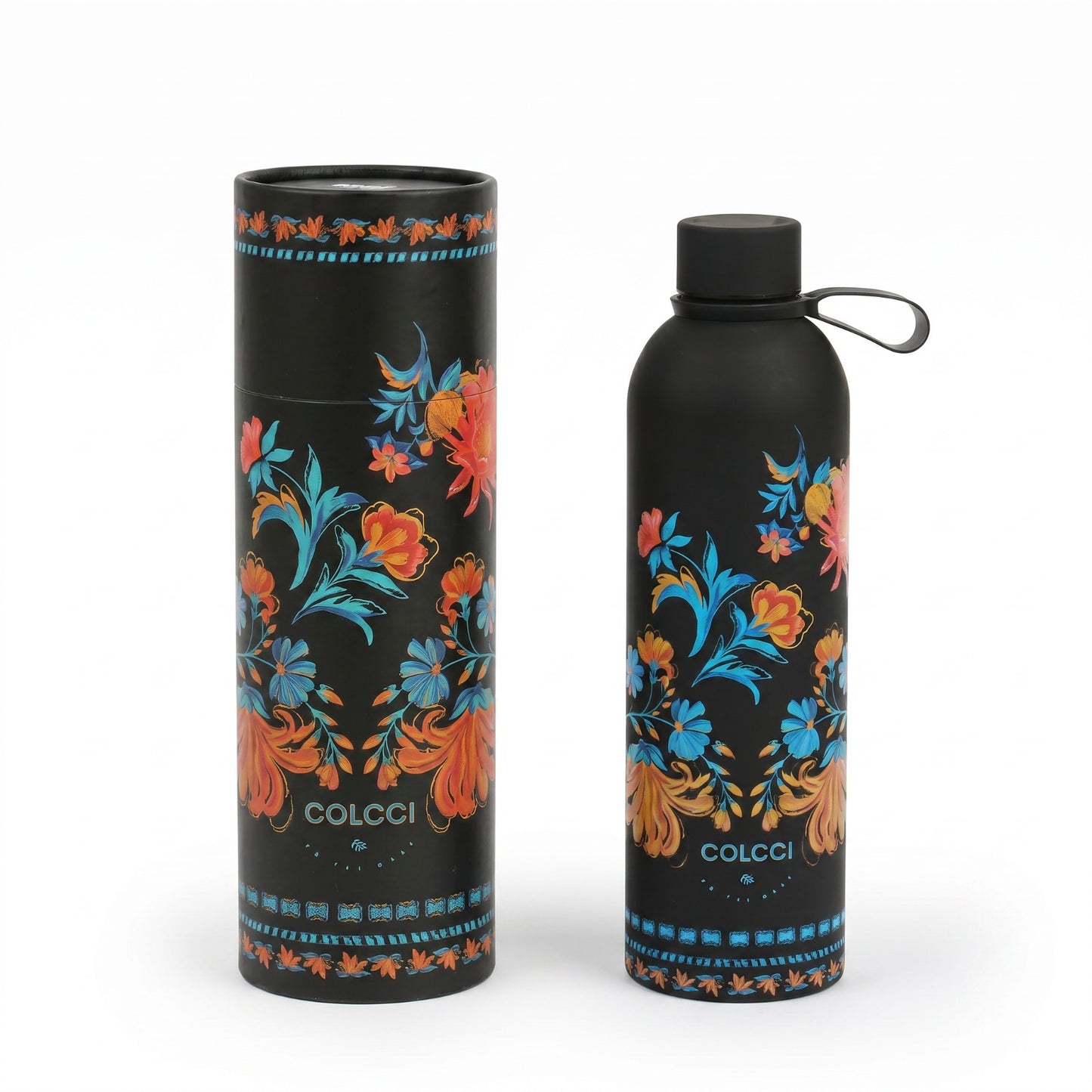 Garrafa Térmica Colcci Preta Floral 750Ml