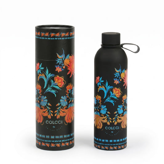 Garrafa Térmica Colcci Preta Floral 750Ml