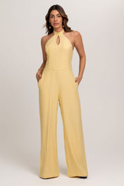 Macacão Pantalona De Alfaiataria Amarelo Frysaide