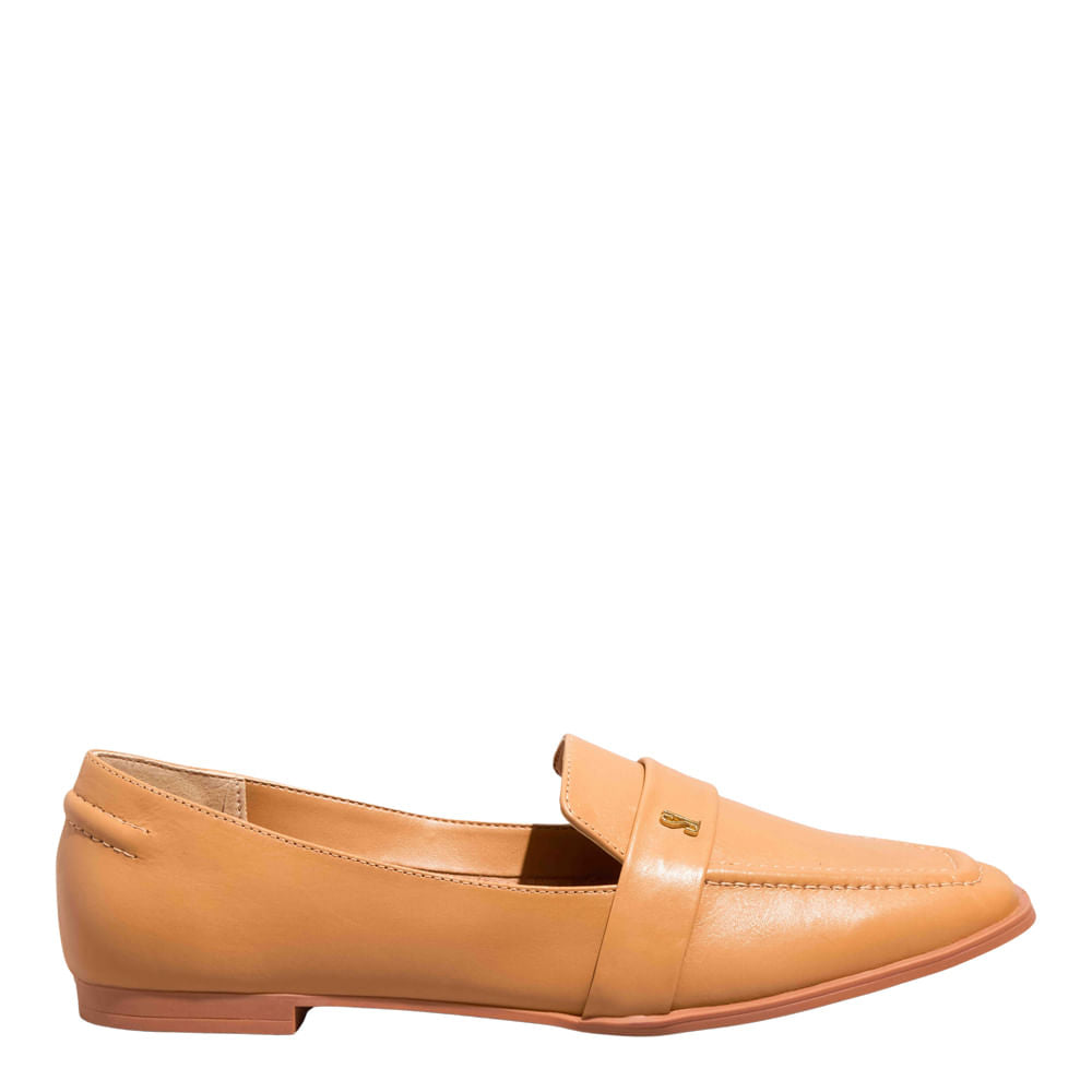 Mocassim Caramelo Santa Lolla Bico Quadrado
