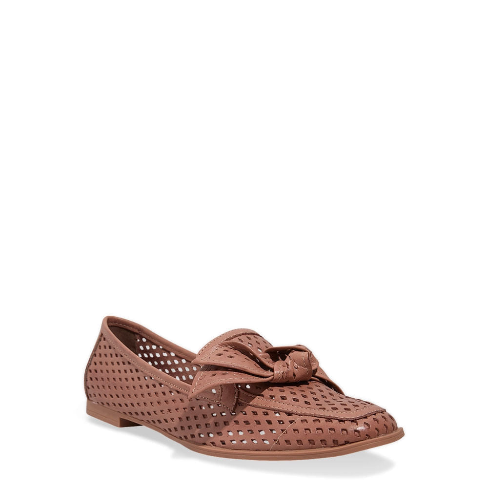 Mocassim Santa Lolla Caramelo Vazado Com Laço