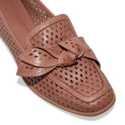 Mocassim Santa Lolla Caramelo Vazado Com Laço