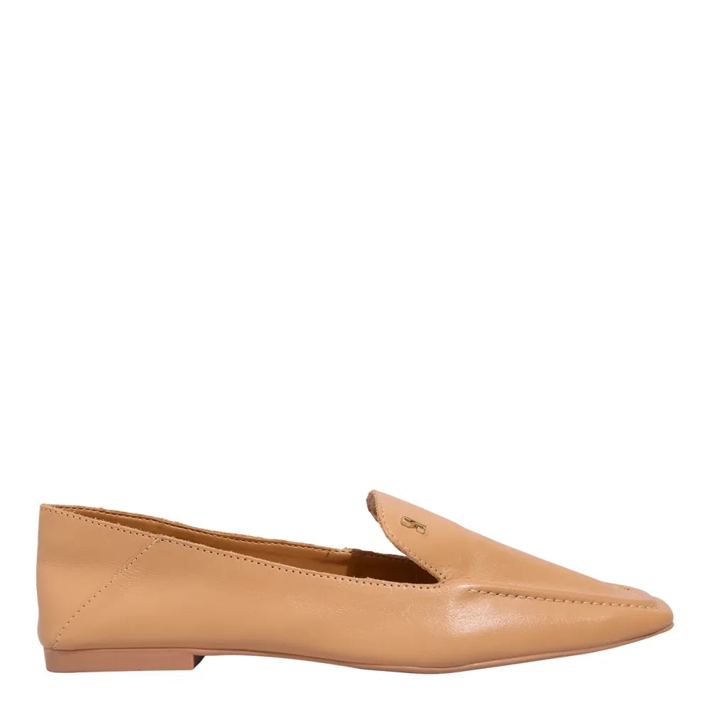 Mocassim Santa Lolla Couro Caramelo Bico Quadrado