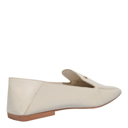 Mocassim Santa Lolla Couro Off White Bico Quadrado