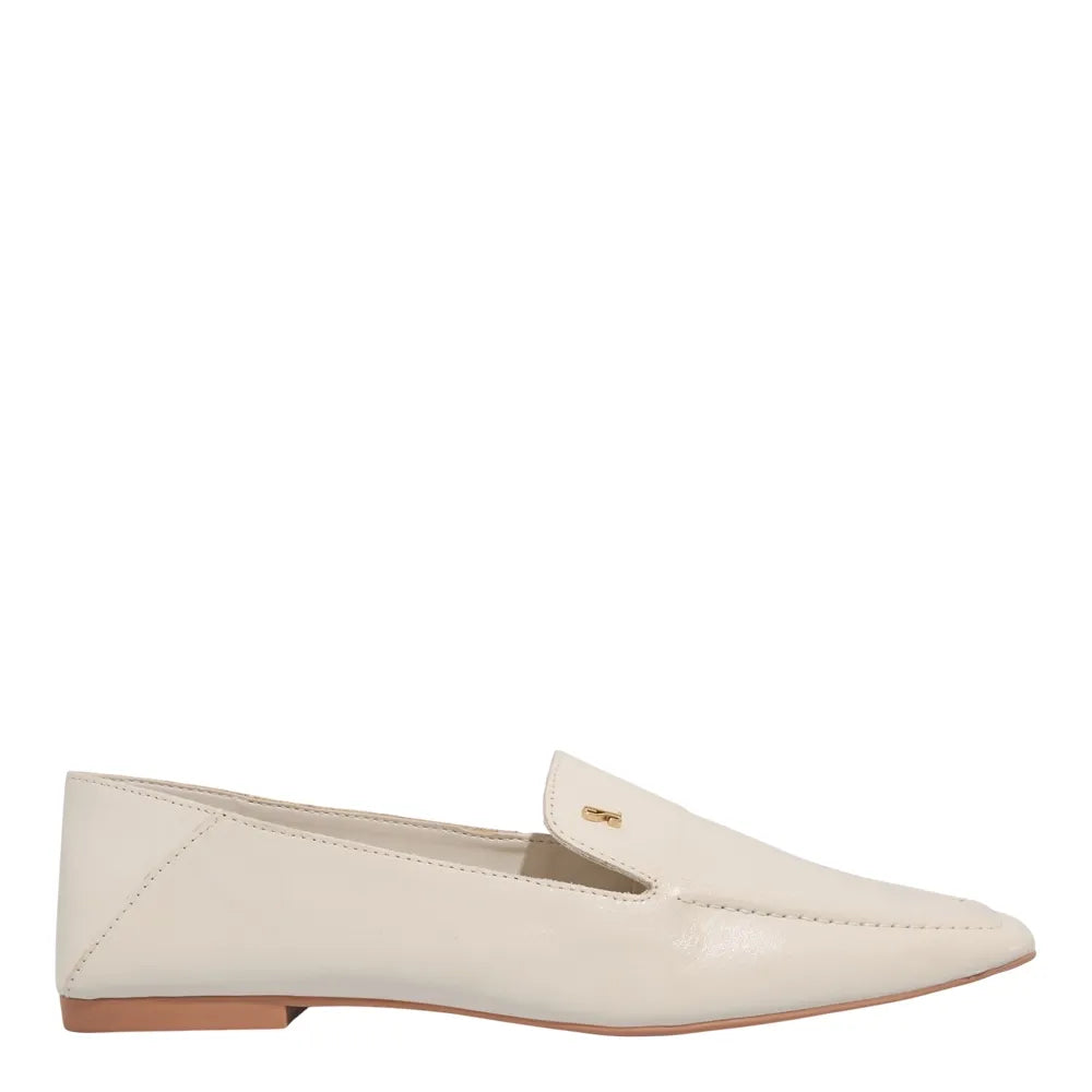 Mocassim Santa Lolla Couro Off White Bico Quadrado